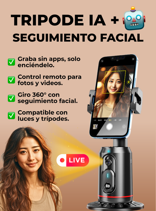 Mini Trípode IA con seguimiento facial 360°